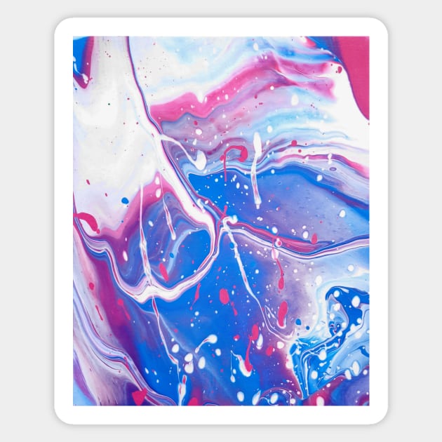 Cotton Candy Colored Acrylic Pour 2 Sticker by dnacademic